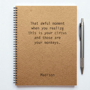 Funny Boss Circus Monkeys Personalised Office Gift Notebook