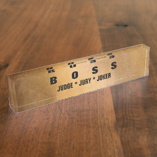 Funny Boss Copper Desk Nameplates. Nameplate