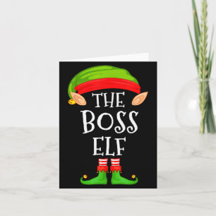 Funny Boss Elf Family Christmas Boss Elf Sweater M Card