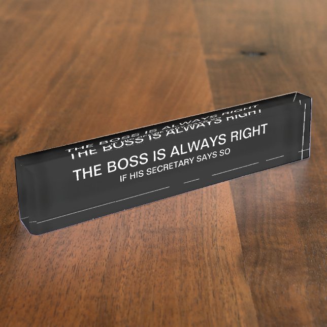Funny Boss Secretary Desk Name Plate (Side)