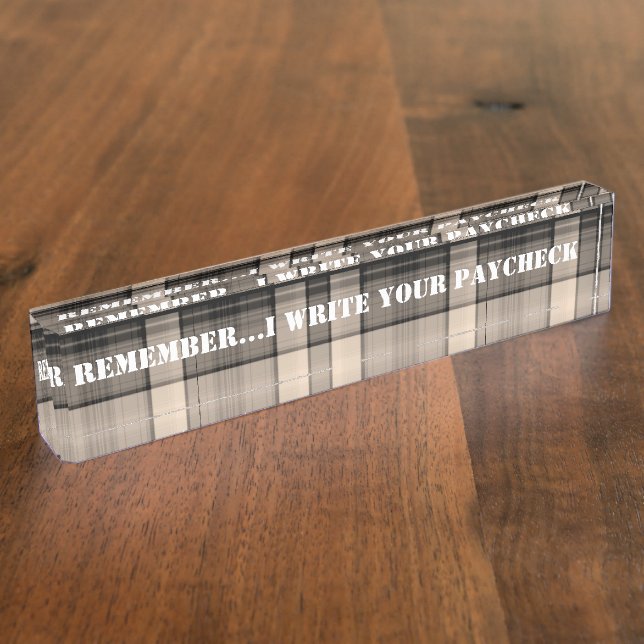 Funny Boss's Customisable Desk Name Plate (Side)