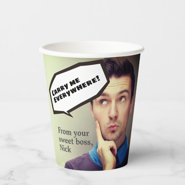 Funny boss's message paper cup for office  (Front)