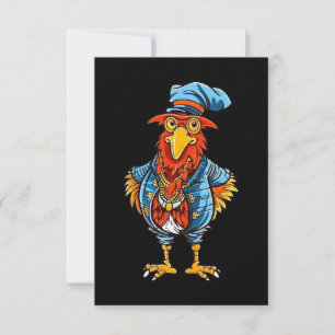 Funny Bossy Cartoon Rooster Card