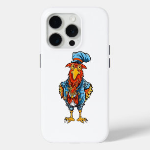 Funny Bossy Cartoon Rooster iPhone 15 Pro Case