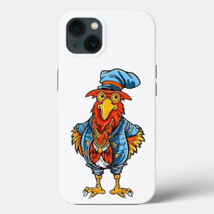Funny Bossy Cartoon Rooster iPhone 13 Case