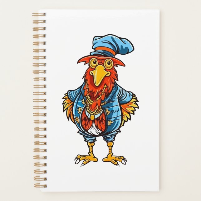 Funny Bossy Cartoon Rooster Planner (Front)