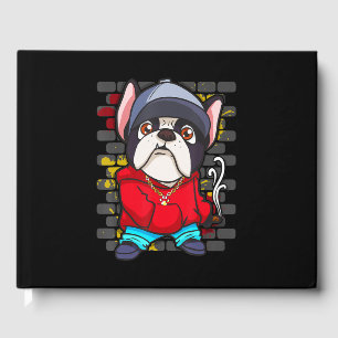 Funny Boston Rerrier Hip Hop Gangster Rapper Dog Guest Book