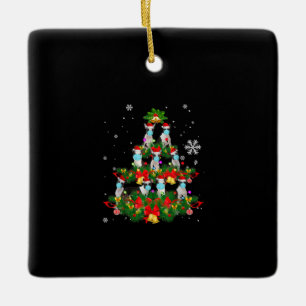 Funny Boston Terrier Christmas Tree Dog Mask Xmas Ceramic Ornament