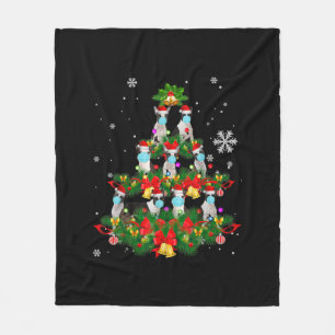 Funny Boston Terrier Christmas Tree Dog Mask Xmas Fleece Blanket
