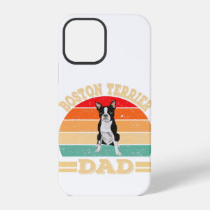 Funny Boston Terrier Dad Print Dog Vintage Retro iPhone 12 Pro Case