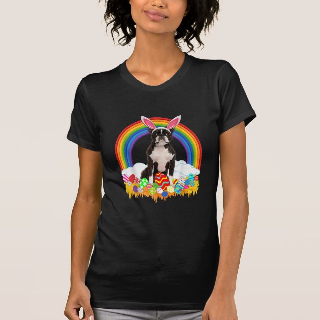 Funny Boston Terrier Egg Shirt Dog Lover Easter (Front)