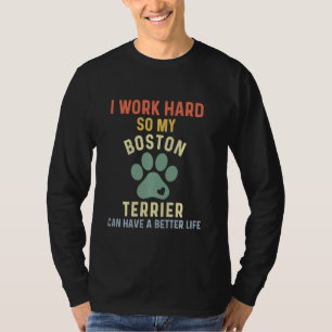 Funny Boston Terrier  For Men Retro Boston Terrier T-Shirt
