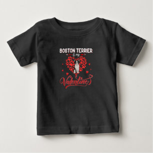 Funny Boston Terrier Is My Valentine Baby T-Shirt