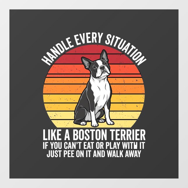 Funny Boston Terrier Retro Dog Attitude (Sheet)