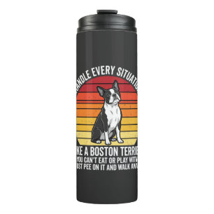 Funny Boston Terrier Retro Dog Attitude Thermal Tumbler