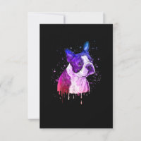Funny Boston Terrier Watercolor Dog Lover Gift T-S