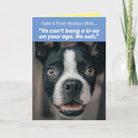 Funny Boston Terrier With Boston Accent Birthday