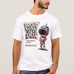 🤖Funny Bot Detector verify You're Human T-Shirt