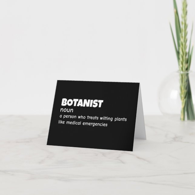 Funny Botanist Definition Thank You Card (Front)