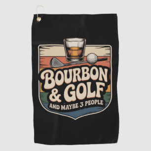Funny Bourbon Golf Golfer Dad Gift Towel