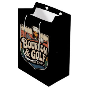 Funny Bourbon Golf Golfer Dad Gift Vintage Medium Gift Bag