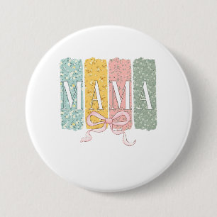 Funny Bow Coquette Mama Flowers Mother’s Day 7.5 Cm Round Badge