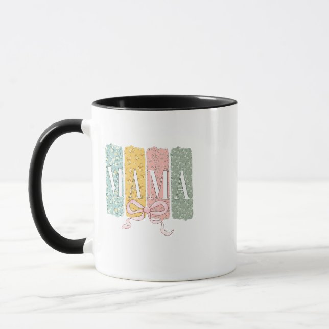 Funny Bow Coquette Mama Flowers Mother’s Day   Mug (Left)