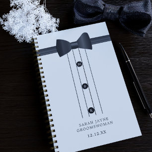 Funny Bow Tie Black and White Groomswoman Planner