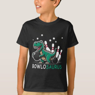 Funny Bowler Bowlosaurus T-rex Dinosaur Playing Bo T-Shirt