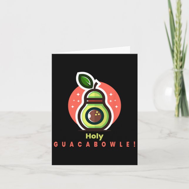 Funny Bowler Holy Guacabowle Avocado  Card (Front)