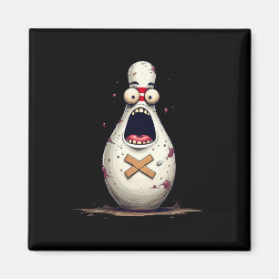 Funny Bowlers Scared Bowling Pin Graphic For Men W Magnet