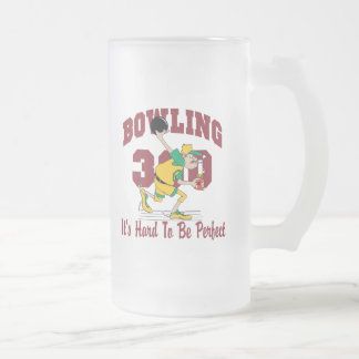Funny Bowling 300 Frosted Glass Beer Mug