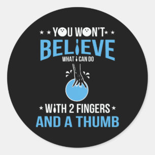 Funny Bowling Art For Men Women Bowler Funny Bowli Classic Round Sticker