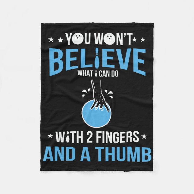 Funny Bowling Art For Men Women Bowler Funny Bowli Fleece Blanket (Front)