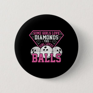 Funny Bowling Art For Women Girls Track Bowling Sp 6 Cm Round Badge