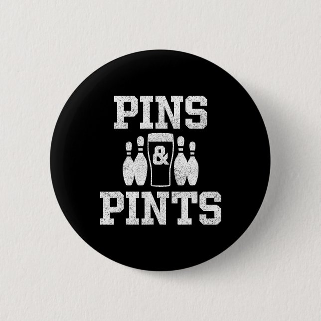 Funny Bowling Beer Drinking Bowler Pins And Pints  (Front)