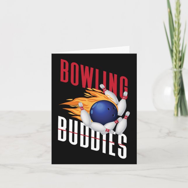 Funny Bowling Besties Friends Bowling Buddies  Card (Front)