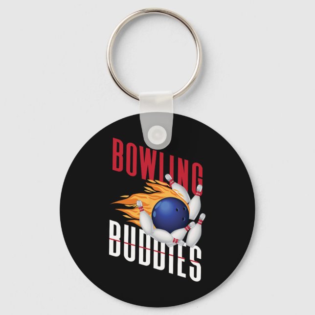 Funny Bowling Besties Friends Bowling Buddies  Key Ring (Front)