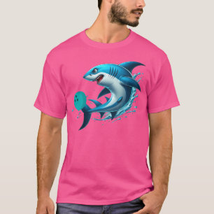 Funny Bowling Bowling Shark Playing Bowling T-Shirt