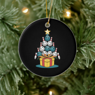 Funny Bowling Christmas Tree Lights Xmas Gifts Ceramic Tree Decoration