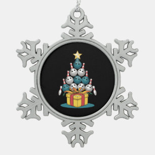 Funny Bowling Christmas Tree Lights Xmas Gifts  Snowflake Pewter Christmas Ornament