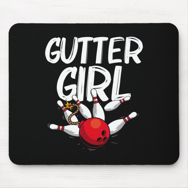 Funny Bowling Design For Girls Women Bowler Bowlin Mouse Pad (Front)