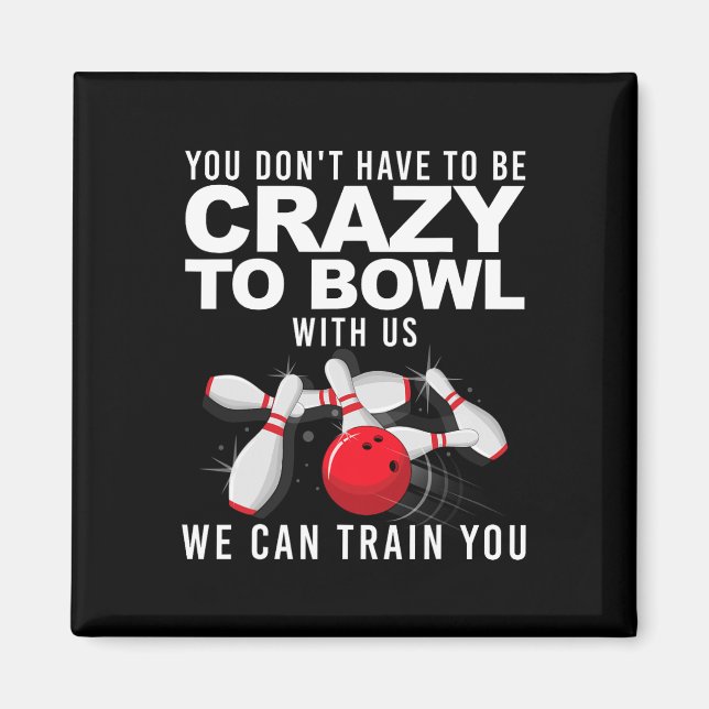 Funny Bowling Design For Men Women Kids Bowler Bow Magnet (Front)