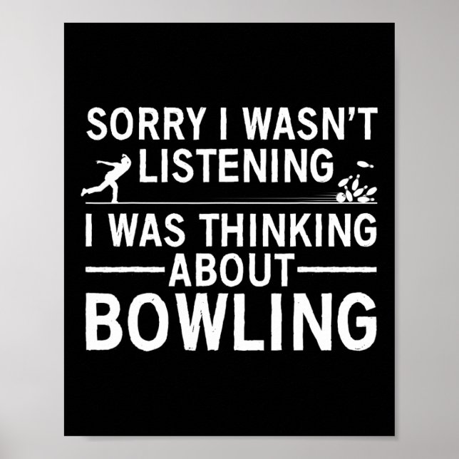 Funny Bowling Design For Men Women Kids Bowler Bow Poster (Front)