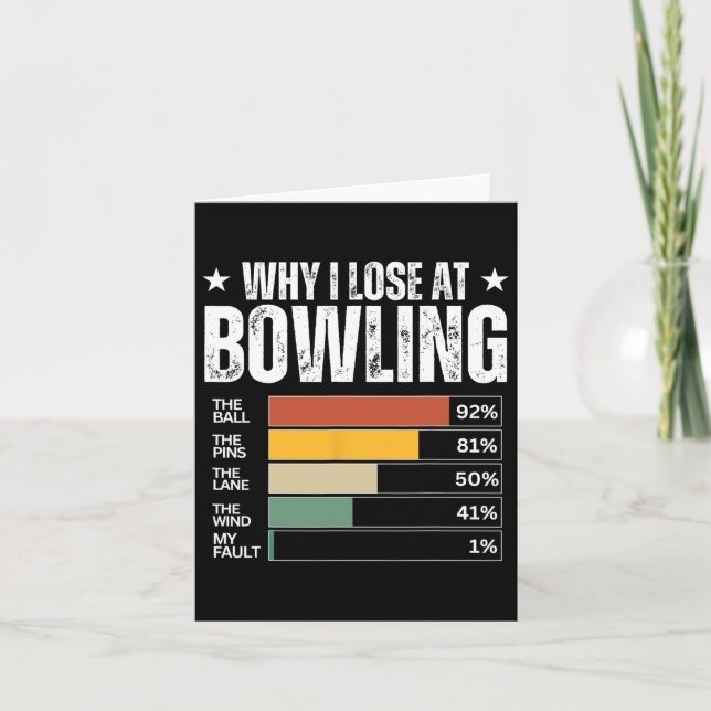 Funny Bowling Excuses  Card (Front)