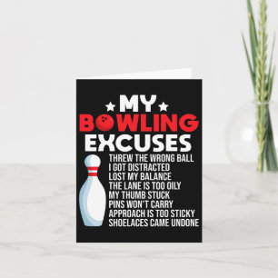 Funny Bowling Excuses For Bowler Card