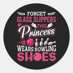 Funny Bowling For Women Girls Kids Mum Wife  Classic Round Sticker