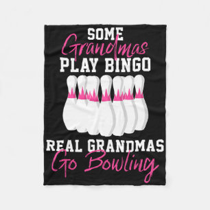 Funny Bowling Gift For Grandma  Fleece Blanket
