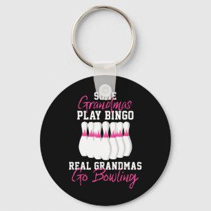 Funny Bowling Gift For Grandma Key Ring