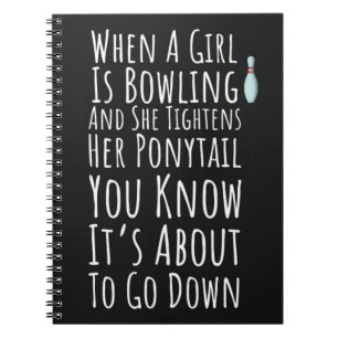 Funny Bowling Gift For Her Teen Girls Women Bowler Notebook